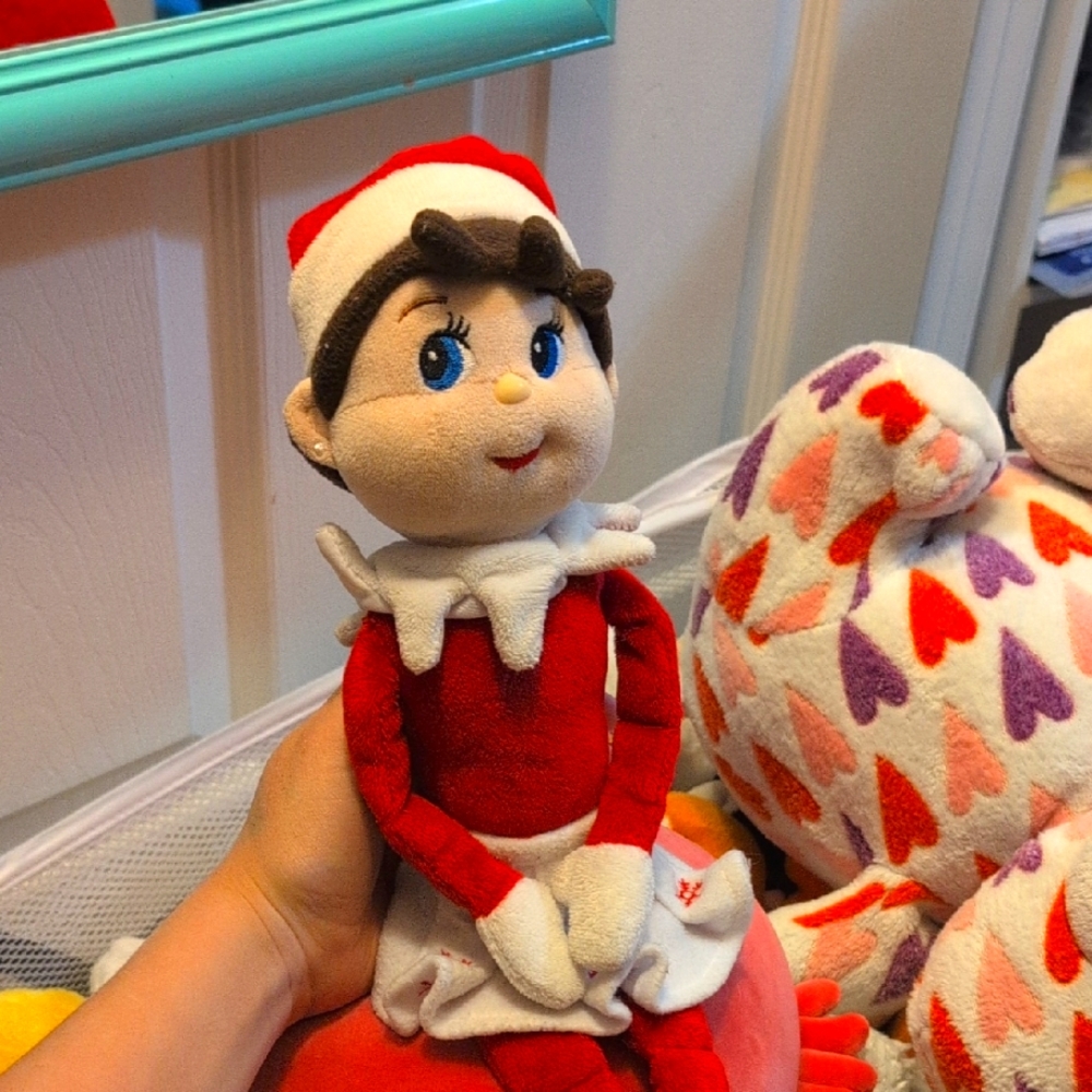 Festive Elf Plush Doll in Red and White